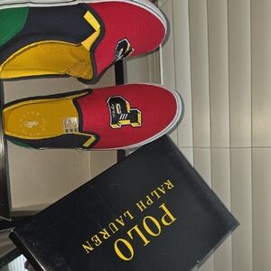 Polo Ralph Lauren Red and Yellow Slip-On Sneakers